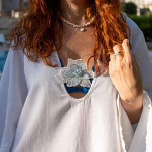 sole dress blue needle lace
