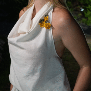 biel top yellow needle lace